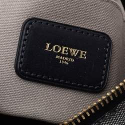 Loewe Grey/Black Coated Canvas and Leather Messenger Bag