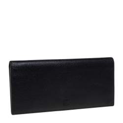 Loewe Black Grained Leather Long Wallet