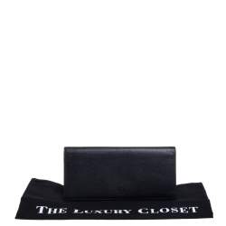 Loewe Black Grained Leather Long Wallet