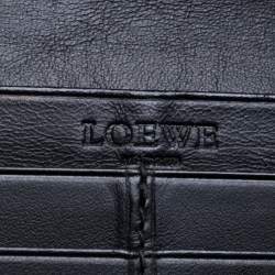Loewe Black Grained Leather Long Wallet