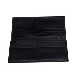 Loewe Black Grained Leather Long Wallet