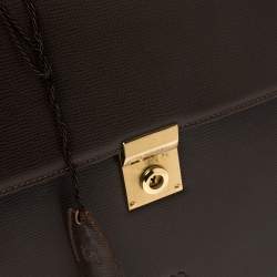 Loewe Brown Leather Lock Briefcase
