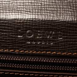 Loewe Brown Leather Lock Briefcase