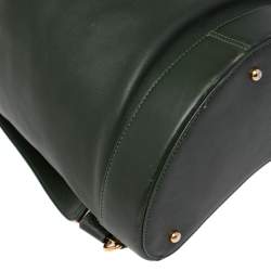 Loewe Green Leather Zip Sling Backpack