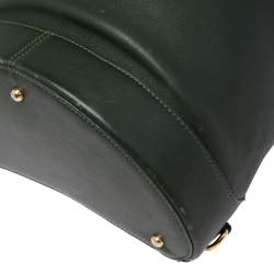 Loewe Green Leather Zip Sling Backpack