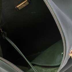 Loewe Green Leather Zip Sling Backpack
