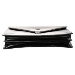 Loewe Black Leather Anagram Embossed Briefcase