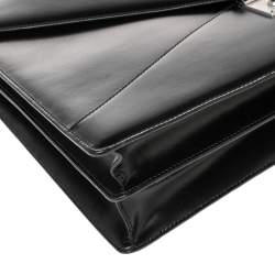 Loewe Black Leather Anagram Embossed Briefcase