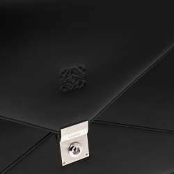 Loewe Black Leather Anagram Embossed Briefcase