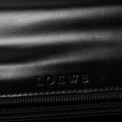 Loewe Black Leather Anagram Embossed Briefcase