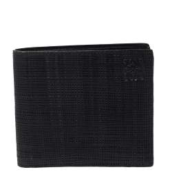 Loewe Black Textured Leather Bifold Compact Wallet