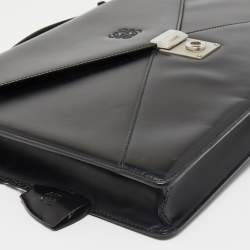 Pre Owned Loewe Black Glossy Leather Slim Briefcase