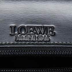 Pre Owned Loewe Black Glossy Leather Slim Briefcase