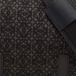 Loewe Black/Dark Grey Anagram Canvas XS Military Messenger Bag