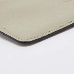 Pre Owned Loewe Grey Leather Anagram Coin Card Holder