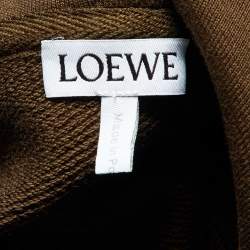 Pre Owned Loewe Dark Olive Green Knit Anagram Pocket Detail Hoodie M