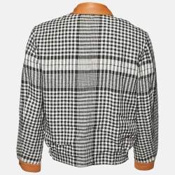 Pre Owned Loewe Tan Brown Leather and Linen Reversible Blouson Jacket XL