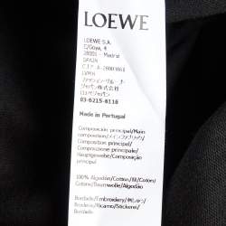 Pre Owned Loewe Black Anagram Embroidered Cotton Crew Neck T-Shirt S
