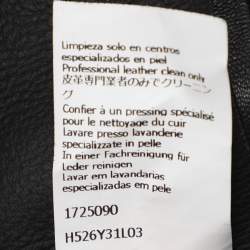 Loewe Black Leather Logo Embossed Zip Jacket M