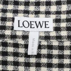 Pre Owned Loewe Black/White Checkered Cotton Button Front Shirt XXS