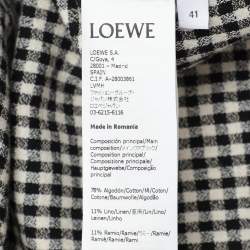 Pre Owned Loewe Black/White Checkered Cotton Button Front Shirt XXS
