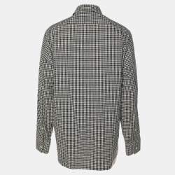 Pre Owned Loewe Black/White Checkered Cotton Button Front Shirt XXS