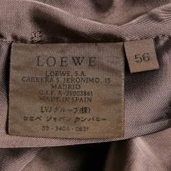 Loewe Black Leather Button Front Coat XXXL