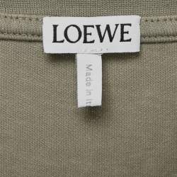 Pre Owned Loewe Grey Anagram Embroidered Jersey Crew Neck T-Shirt M