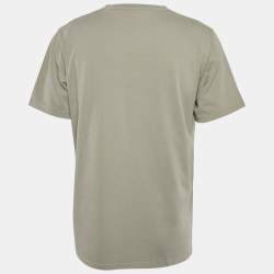 Pre Owned Loewe Grey Anagram Embroidered Jersey Crew Neck T-Shirt M
