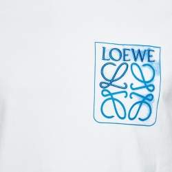 Loewe White Cotton Anagram Fake Pocket Crew Neck T-Shirt S