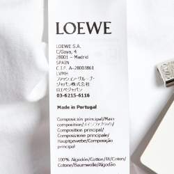 Loewe White Logo Embroidered Cotton T-Shirt L