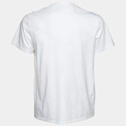 Loewe White Logo Embroidered Cotton T-Shirt L