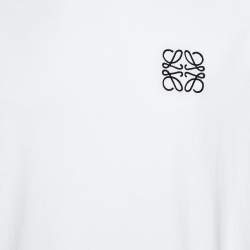Loewe White Logo Embroidered Cotton T-Shirt L