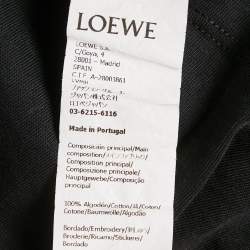 Pre Owned Loewe Black Anagram Embroidered Cotton Crew Neck T-Shirt S
