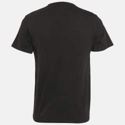 Pre Owned Loewe Black Anagram Embroidered Cotton Crew Neck T-Shirt S