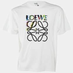 Loewe White Glitch Anagram Cotton Crew Neck T-Shirt XXL