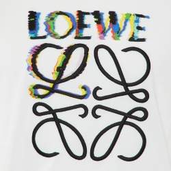 Loewe White Glitch Anagram Cotton Crew Neck T-Shirt XXL