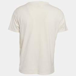 Pre Owned Loewe White Printed Cotton Knit Crew Neck T-Shirt XL