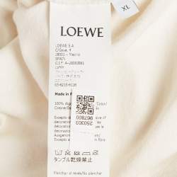 Pre Owned Loewe White Printed Cotton Knit Crew Neck T-Shirt XL
