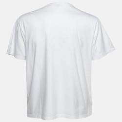 Pre Owned Loewe White Glitch Anagram Cotton Crew Neck T-Shirt L