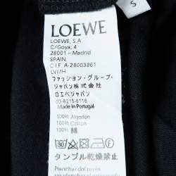 Pre Owned Loewe Black Cotton Knit Contrast Detail T-Shirt S