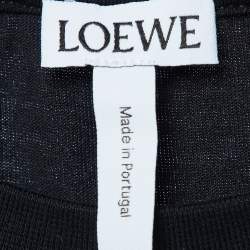 Pre Owned Loewe Black Cotton Knit Contrast Detail T-Shirt S
