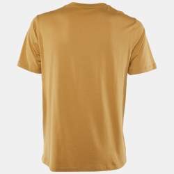 Pre Owned Loewe Light Brown Printed Cotton Knit Studded Detail T-Shirt S