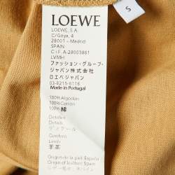 Pre Owned Loewe Light Brown Printed Cotton Knit Studded Detail T-Shirt S