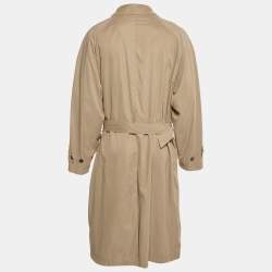 Pre Owned Loewe Vintage Beige Synthetic Long Belted Trench Coat XXL