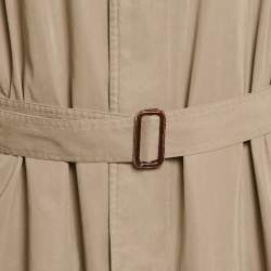 Pre Owned Loewe Vintage Beige Synthetic Long Belted Trench Coat XXL