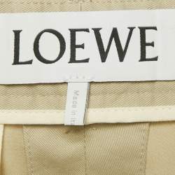 Pre Owned Loewe Stone Beige Cotton Gabardine Cargo Pants XXS