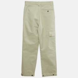 Pre Owned Loewe Stone Beige Cotton Gabardine Cargo Pants XXS