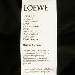 Pre Owned Loewe Black Anagram Embroidery Cotton Crew Neck T-Shirt XL