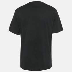 Pre Owned Loewe Black Anagram Embroidery Cotton Crew Neck T-Shirt XL